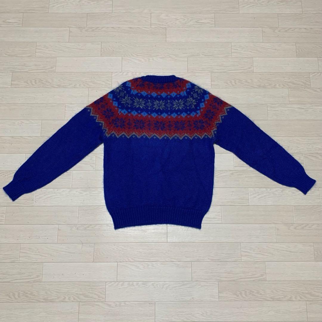 希少☆ モンクレール フェアアイル柄 ニットセーター ブルー 青 5P31
