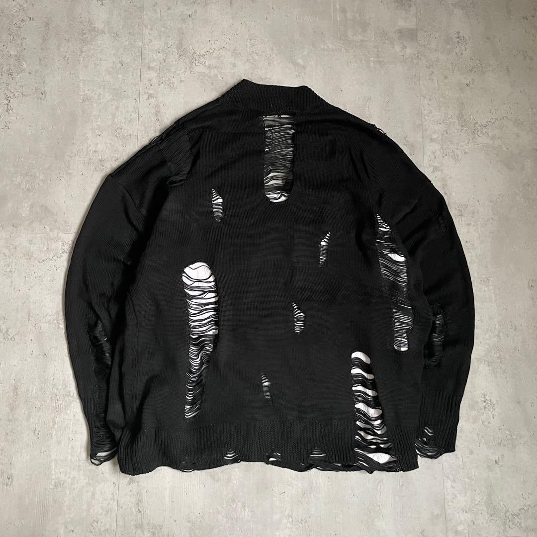 00's vintage ダメージ ニットカーディガン 襤褸 ボロボロ グランジ