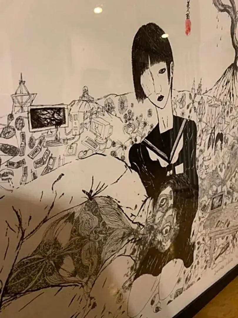 市場大介　美人画　シルクスクリーン　特大アートポスター 6/60 限定品