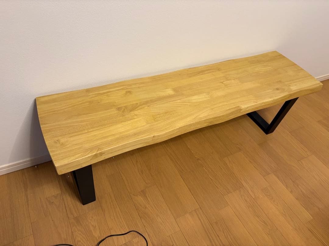 【引取り限定】木製長方形ダイニングテーブルと椅子6脚　ベンチセット