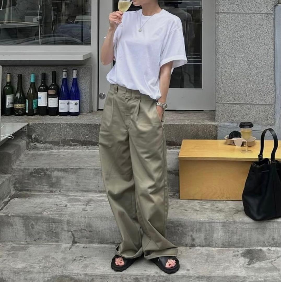 ok.soon×dickies ワイドチノ パンツ チノ S