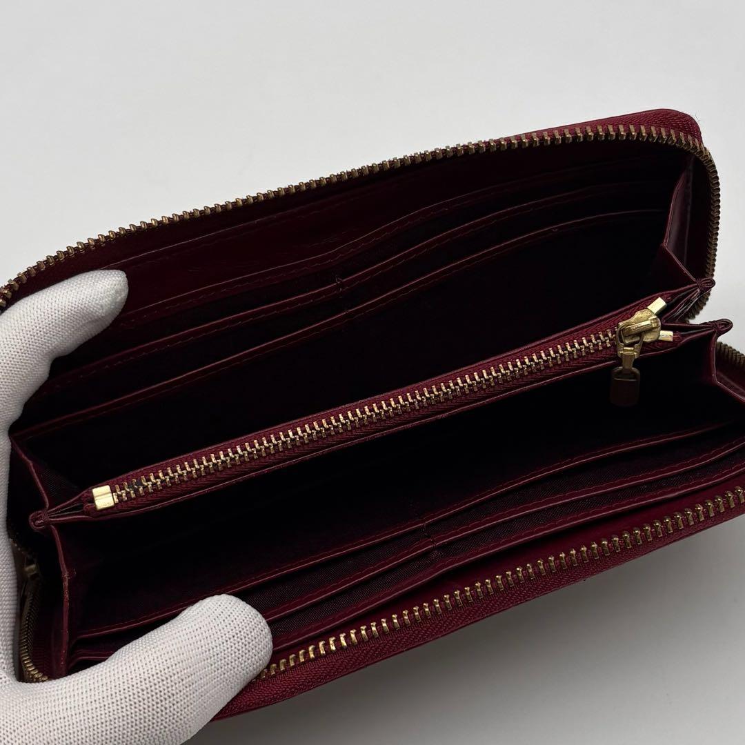 【美品】 BURBERRY レザー 長財布 ノバチェック プレート ボルドー