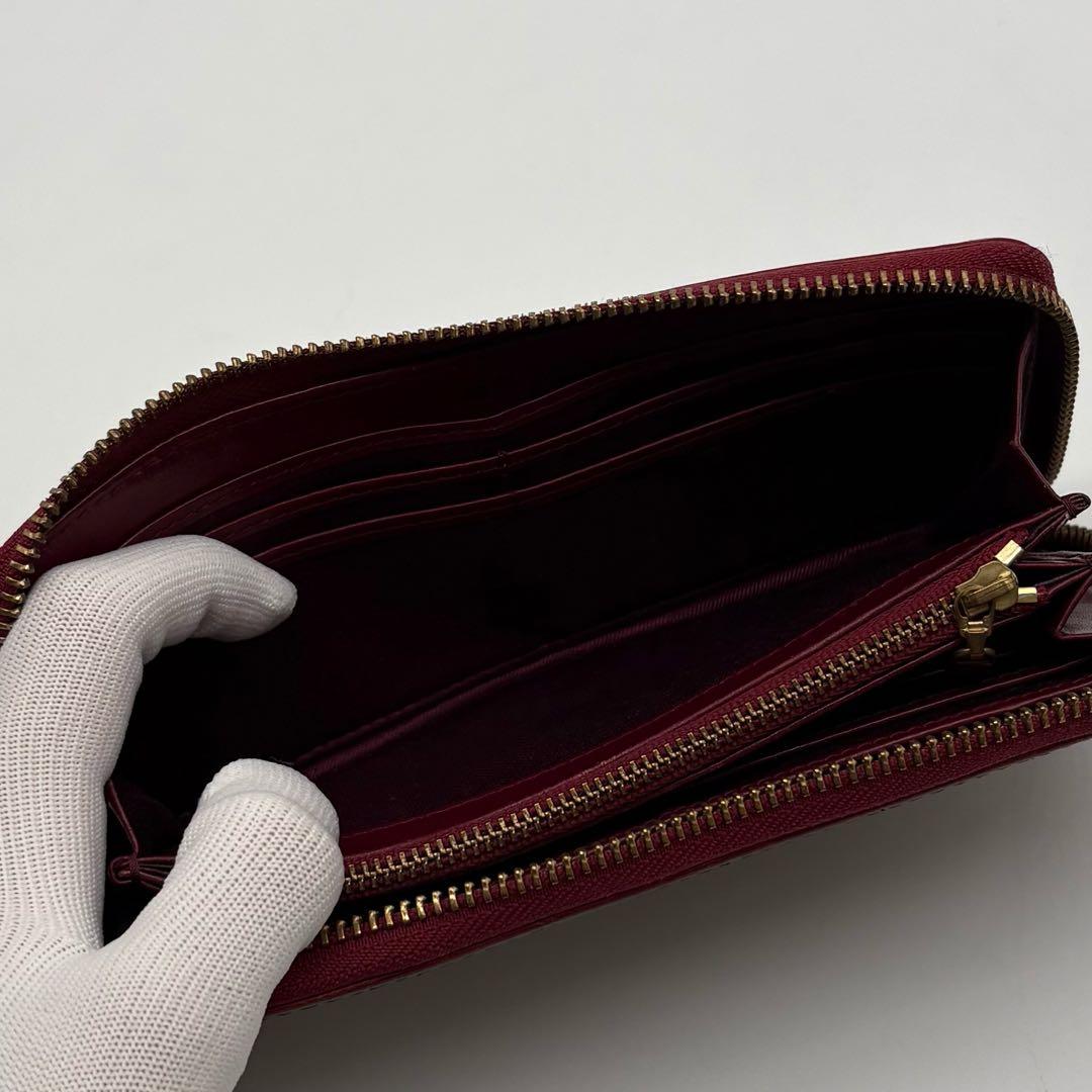 【美品】 BURBERRY レザー 長財布 ノバチェック プレート ボルドー