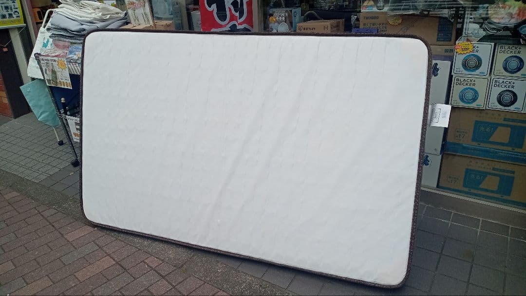 ダークブラウン セミダブル 美品 ベッド マット2枚付 引取歓迎