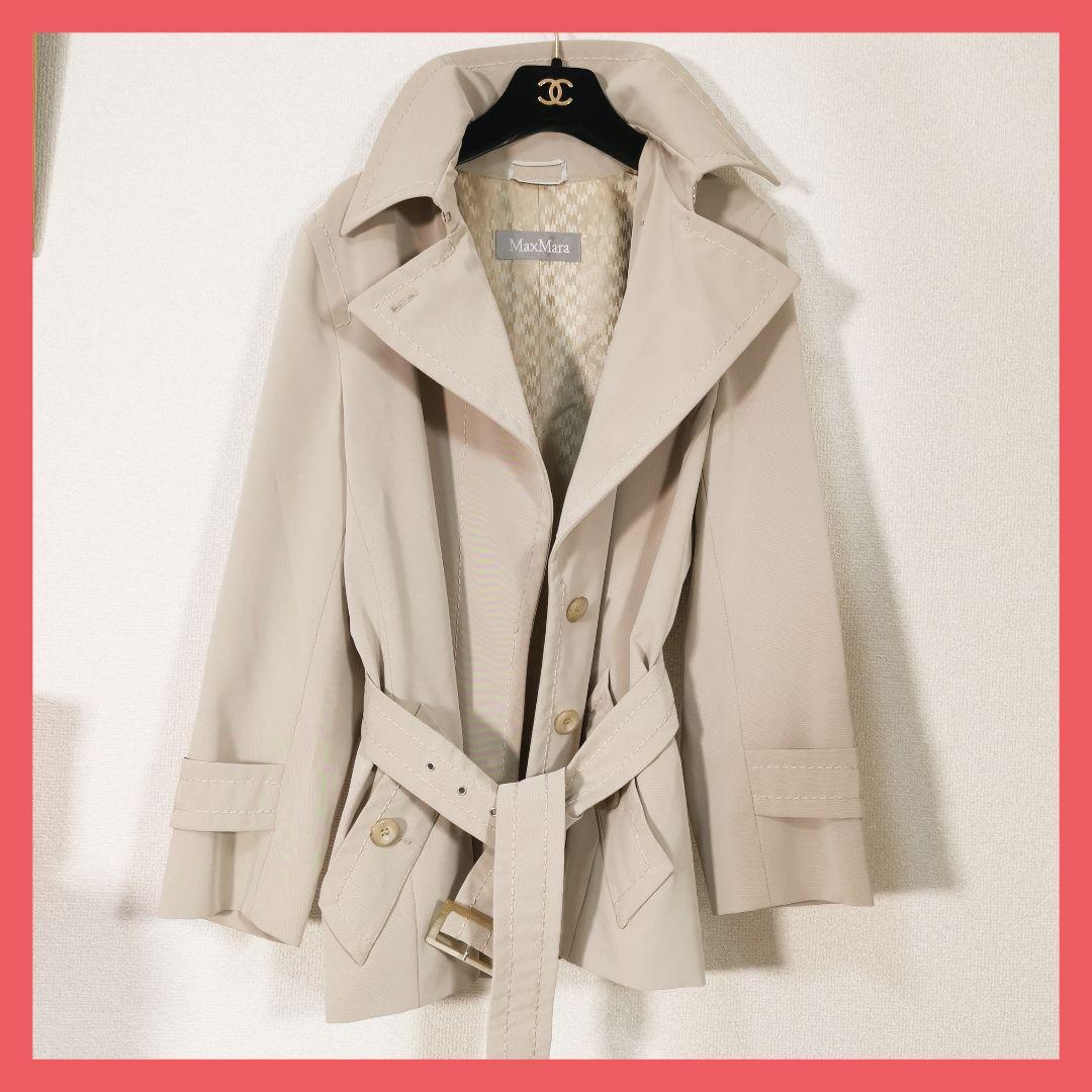 はわい８０８! マックスマーラMaxMara高級シルバータグトレンチコート