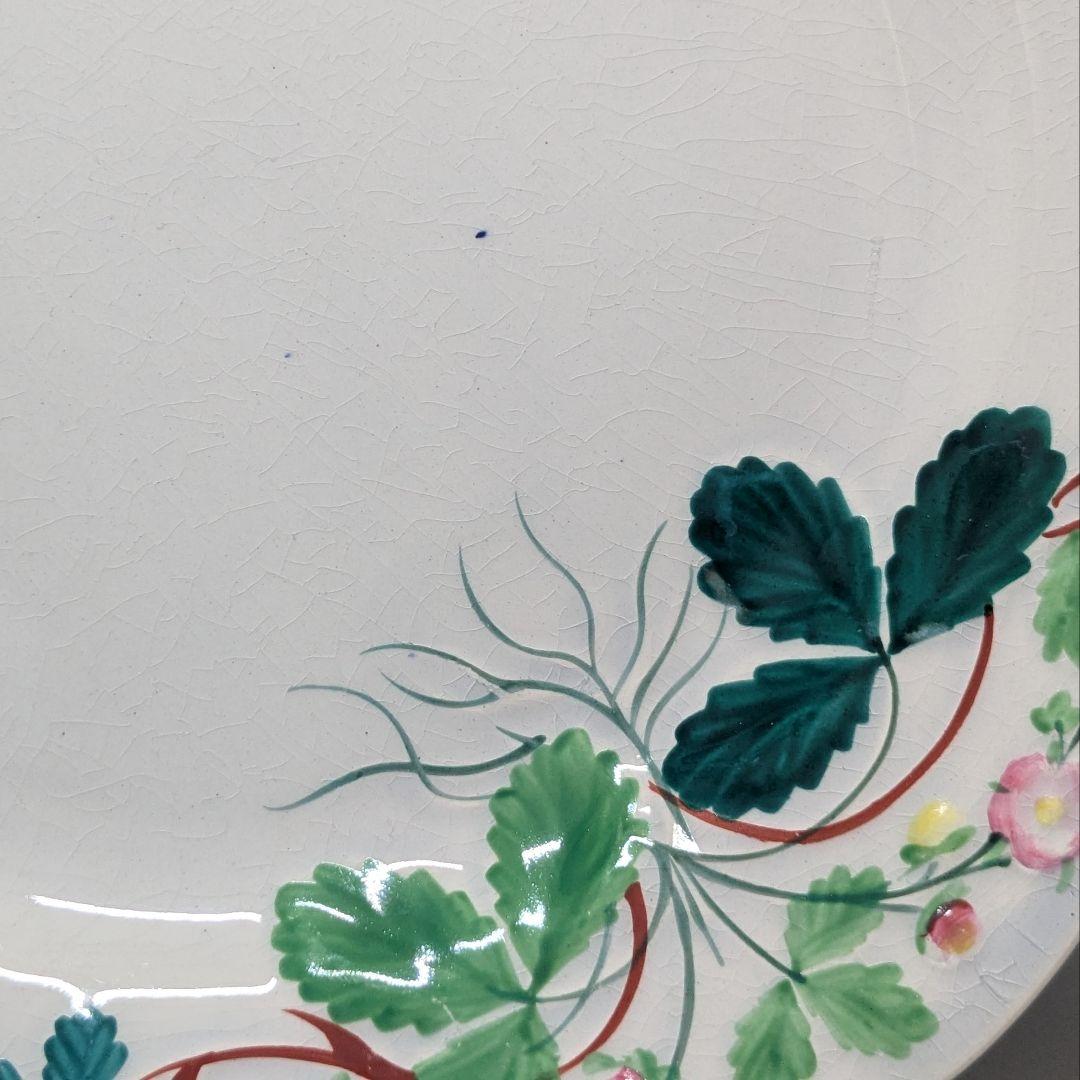 クレイユモントロー バルボティーヌのいちご皿 FRAISE 花リム プレート