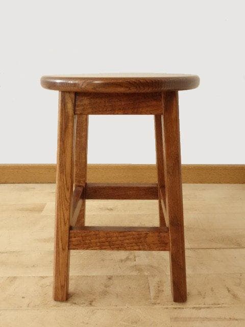 北海道手作り家具　ナラ材　スツール　座面一枚板　　勇峰工芸（新）フォトセット