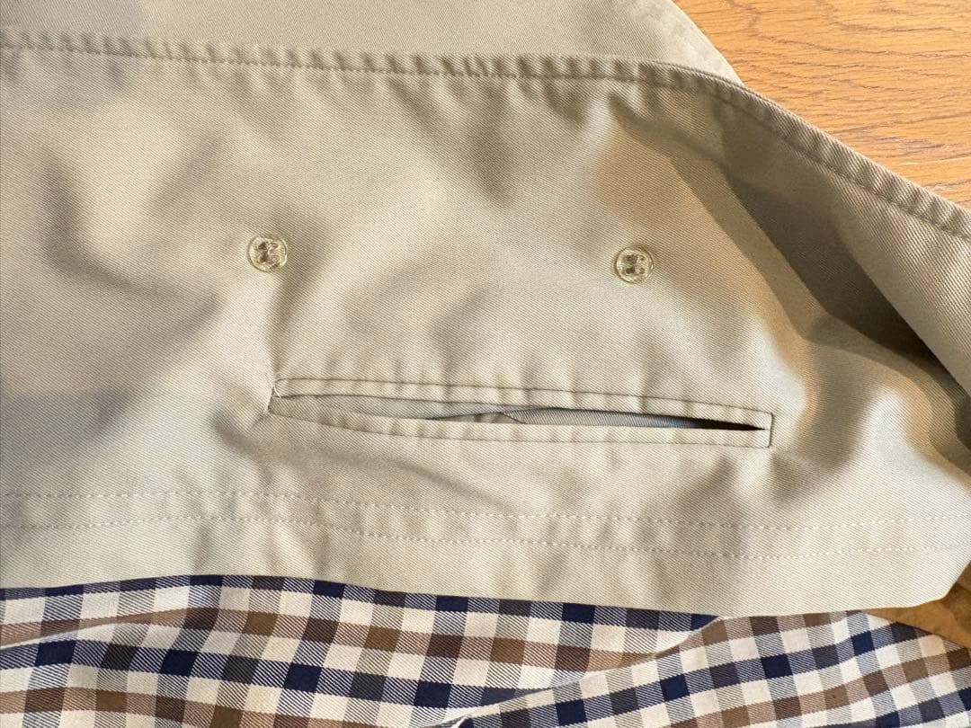 Aquascutum ベージュ ステンカラーコートメンズ　裏地付き　M