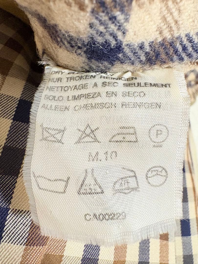 Aquascutum ベージュ ステンカラーコートメンズ　裏地付き　M