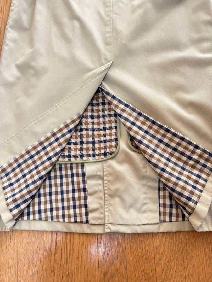 Aquascutum ベージュ ステンカラーコートメンズ　裏地付き　M