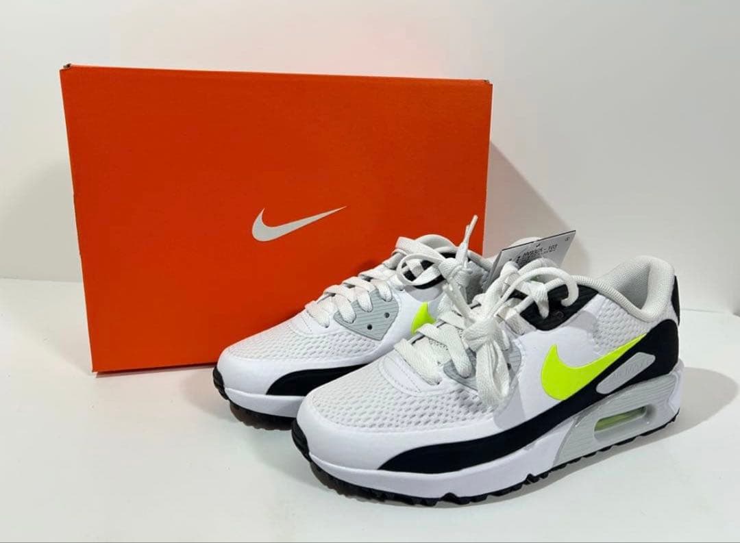 【新品】27.5cm NIKE エアマックス90ゴルフ ホワイト/ホットライム