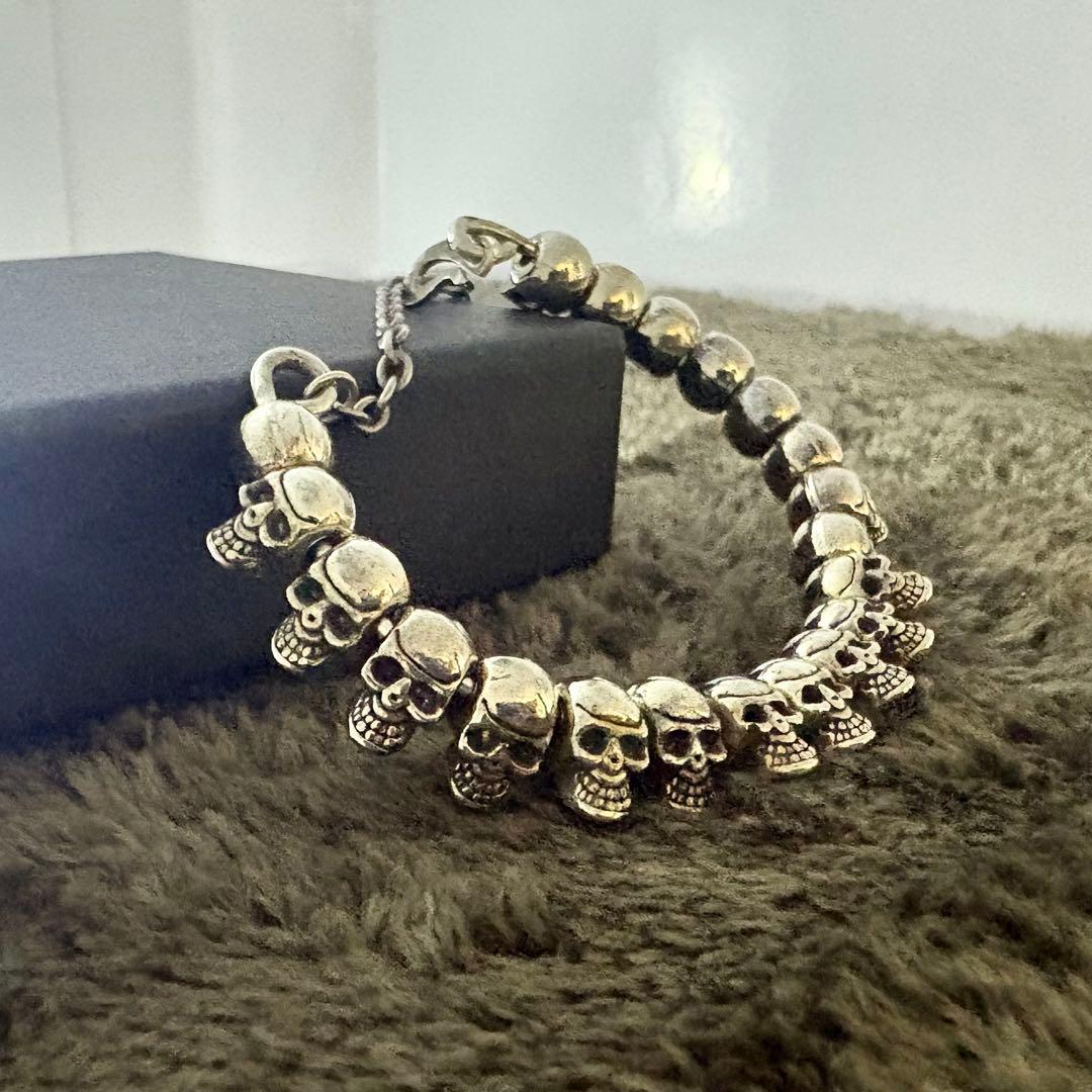 925 刻印あり silver skull bracelet y2k 箱付き