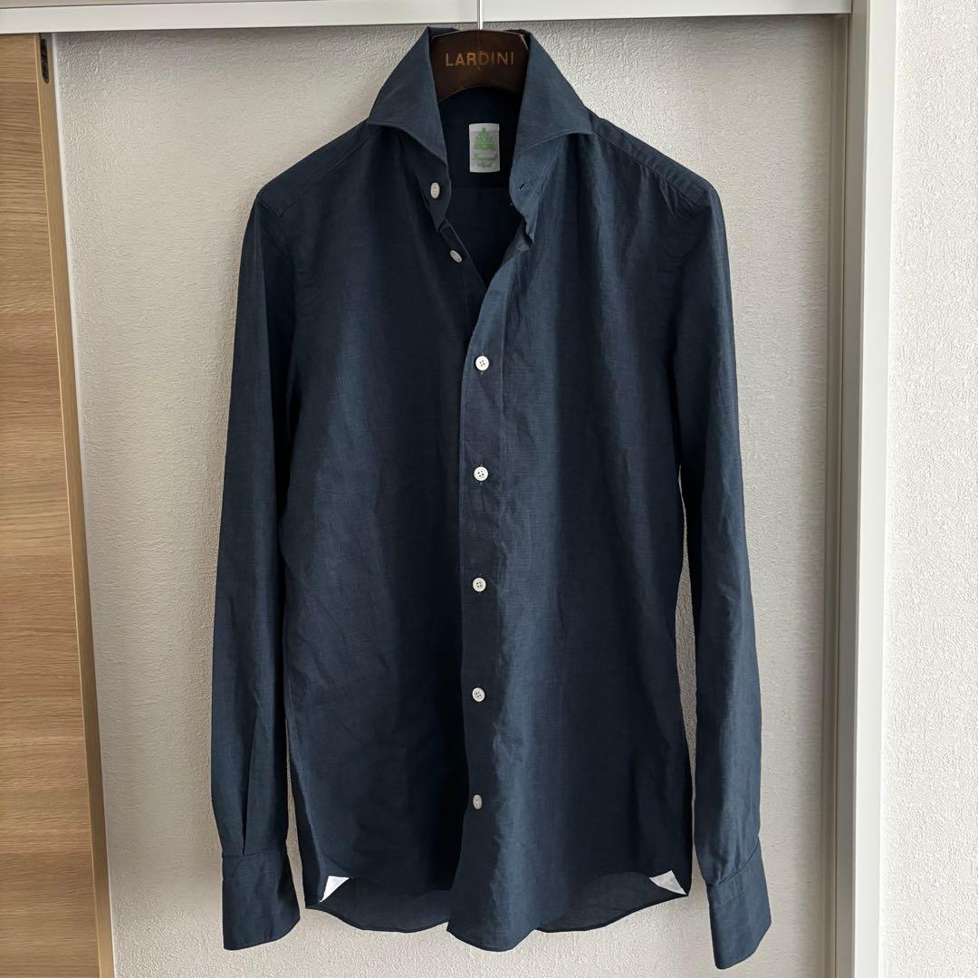 美品】Finamore フィナモレ ホリゾンタルカラーシャツ XS - メルカリ