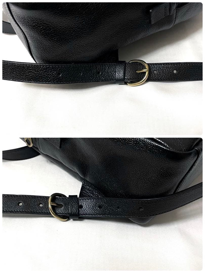 ひろみ【未使用級】IL BISONTE リュック レザー ブラック 現行