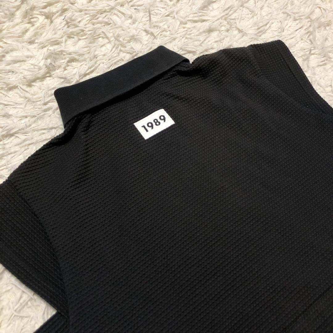 希少美品】パーリーゲイツ ポロワンピース ワッフル地 裾ボーダー ロゴ入り