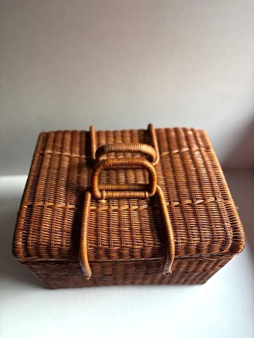 634 フランスアンティーク ピクニックバスケット パニエ 蚤の市購入 美品