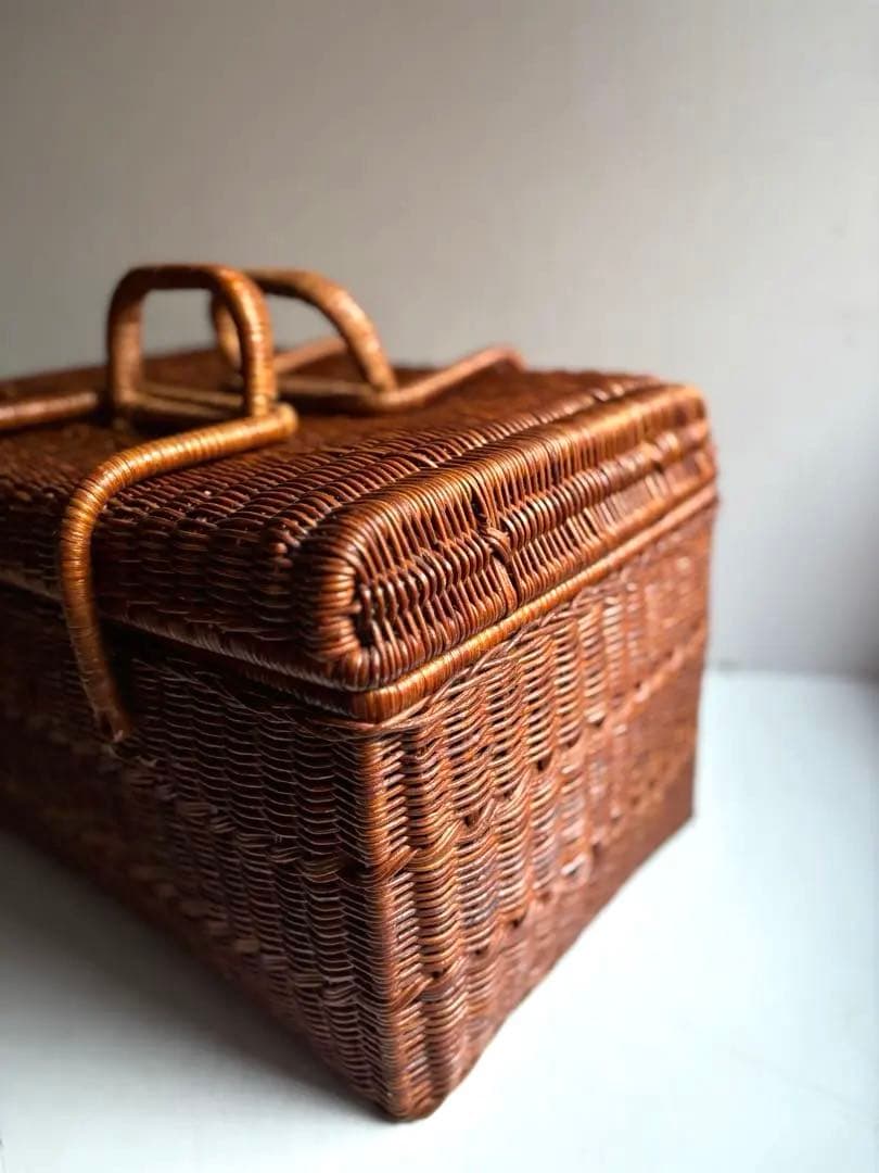 634 フランスアンティーク ピクニックバスケット パニエ 蚤の市購入 美品