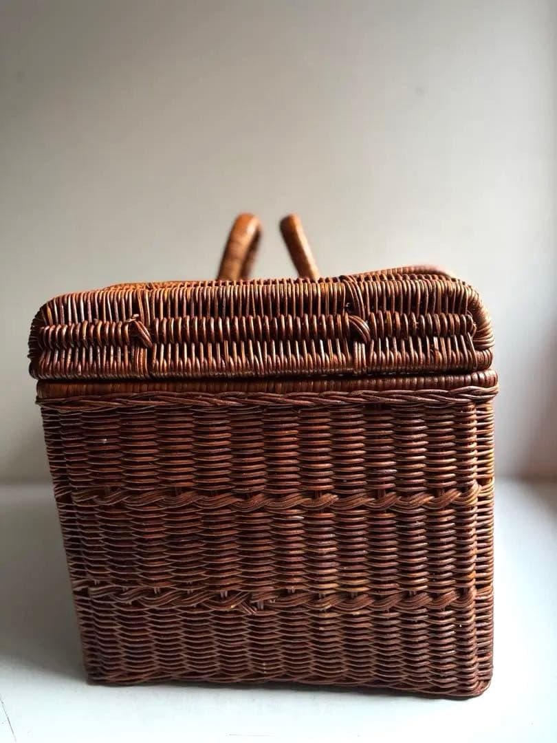 634 フランスアンティーク ピクニックバスケット パニエ 蚤の市購入 美品