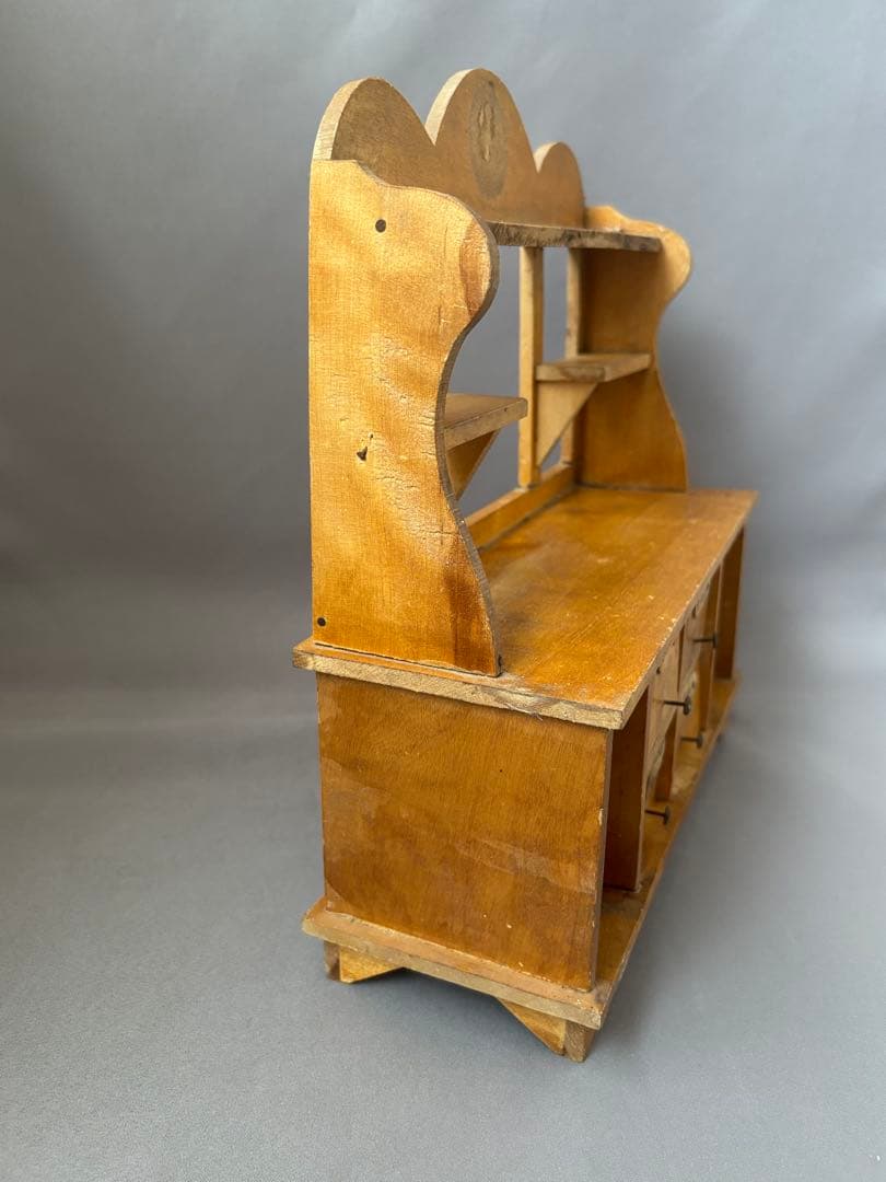 アンティーク ドールキャビネット ドールハウス ミニチュア 木製棚 ドール家具