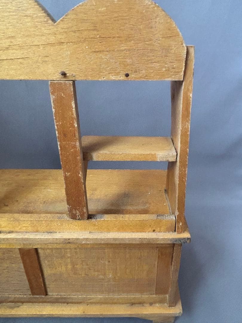 アンティーク ドールキャビネット ドールハウス ミニチュア 木製棚 ドール家具