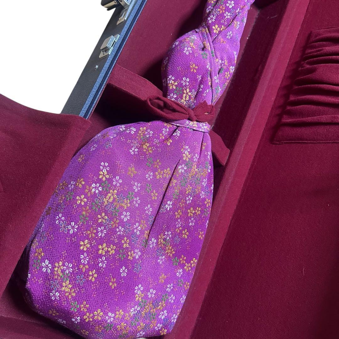 皮破れあり】津軽三味線 太棹 トチ目 紅木 丸内胴 関屋楽器 ハードケース