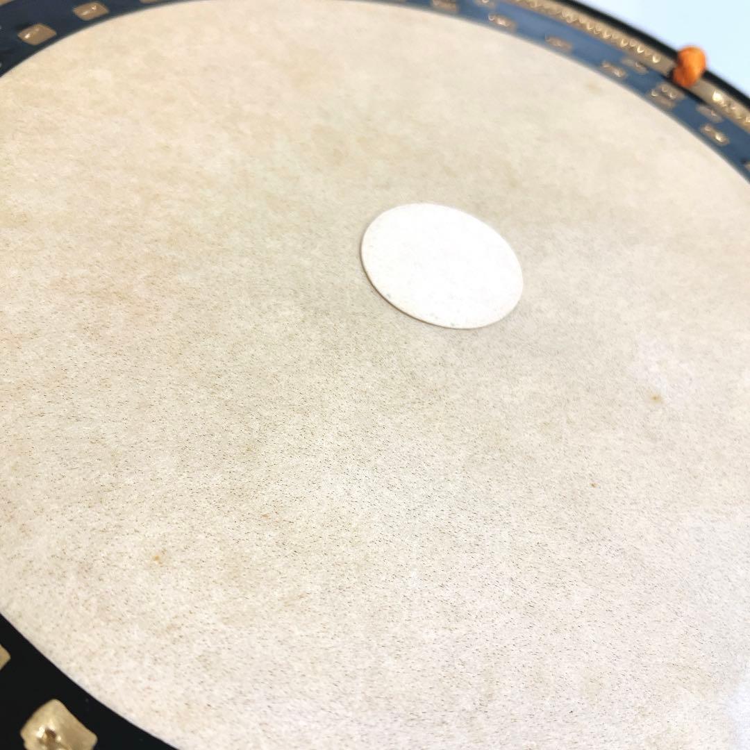 【良品】締め太鼓　和太鼓 35.5cm x 16cm 木製スタンド　金彩　蒔絵