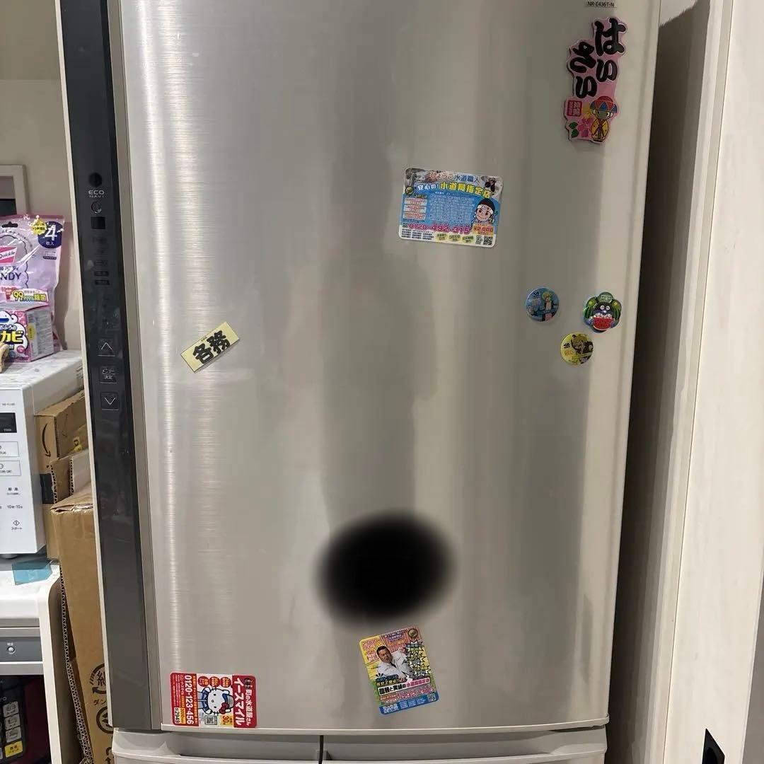 シルバー冷蔵庫 中古 ステッカー付き