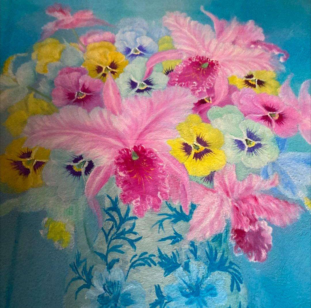 油絵 絵画 佐々木澄江 花の絵 額入り 日本画家 絵画