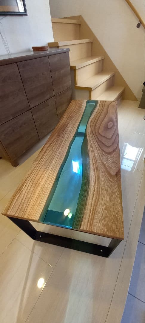 リバーテーブル　レジンテーブル　ローテーブル　センターテーブル　コーヒーテーブル