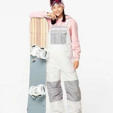  防水オーバーオール ホワイト グレー　　M