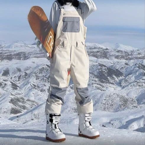  防水オーバーオール ホワイト グレー　　M