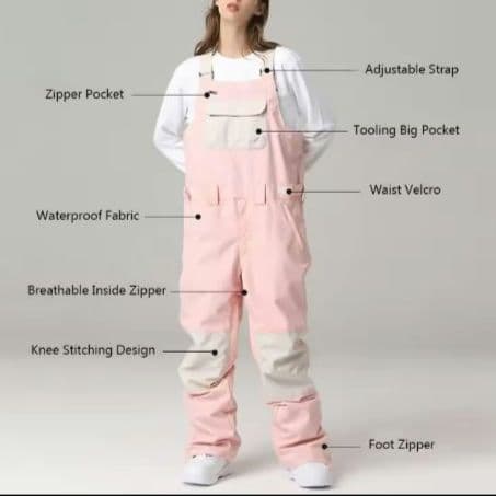  防水オーバーオール ホワイト グレー　　M