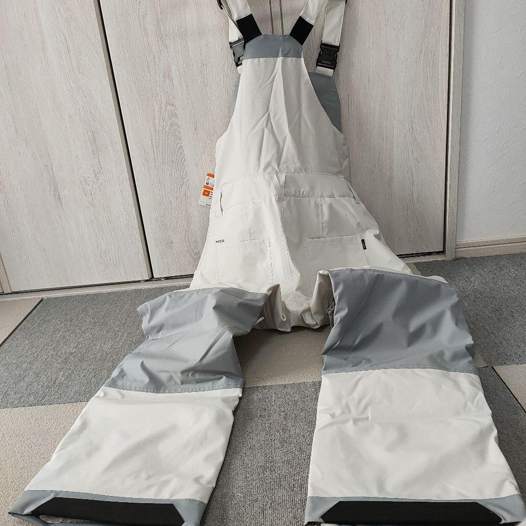  防水オーバーオール ホワイト グレー　　M