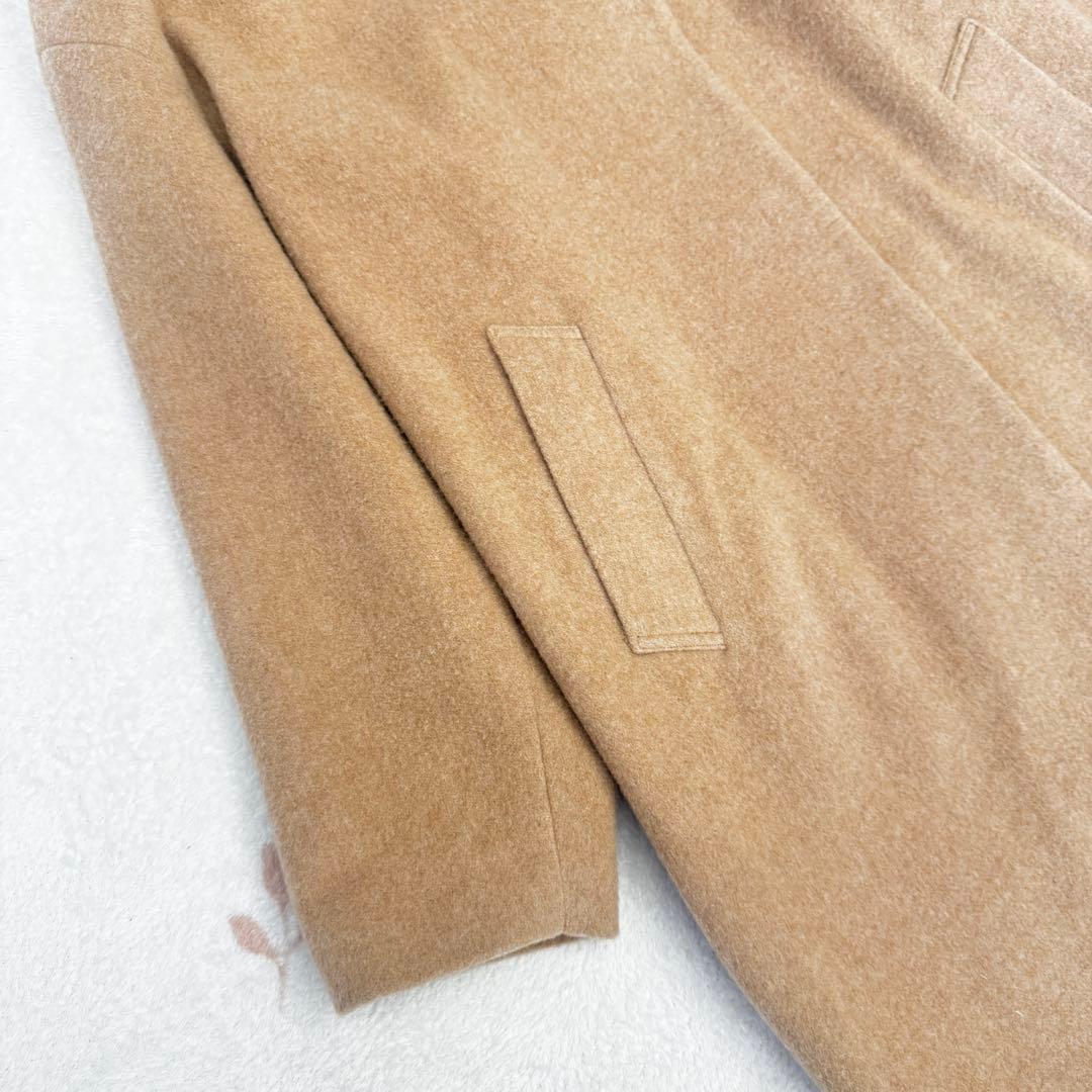 完売品 美品 ミズイロインド スタンドカラー ロング コート キャメル ウール