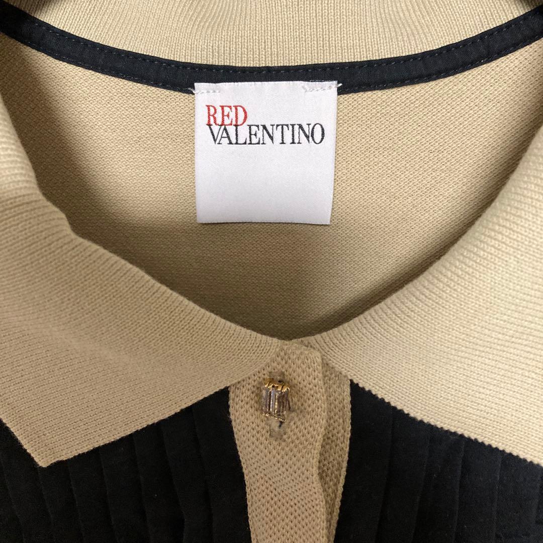 RED VALENTINO 半袖ポロシャツ ベージュ/ブラック