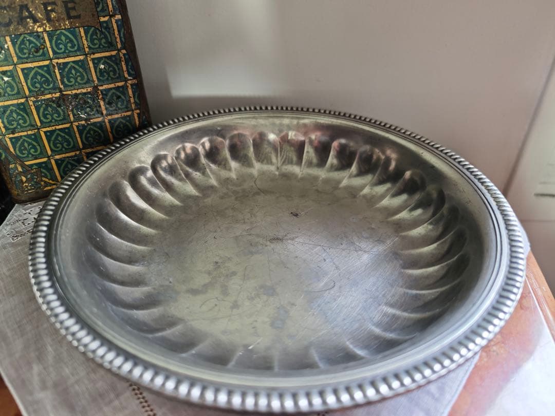 ピューター深皿 フランスヴィンテージ【直径24㎝】