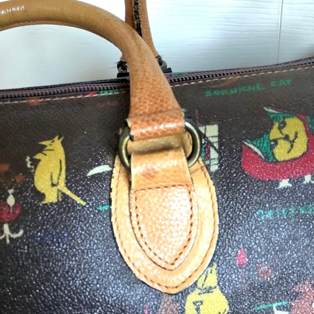 CRAZY LINE クレイジーライン 猫柄 イタリア製 ボストンバッグ - メルカリ