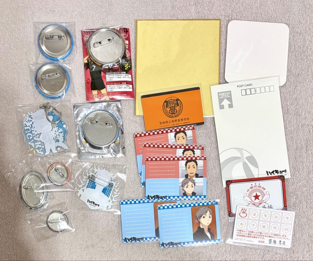 ハイキュー　菅原孝支　缶バッジ　紙類　まとめ売り
