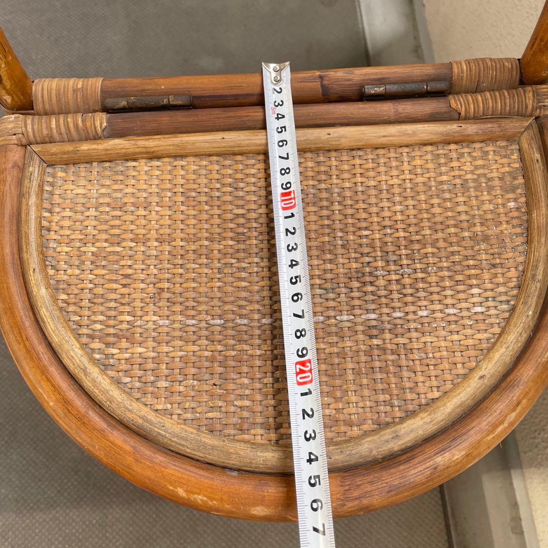 ラタン籐 バスケット キャスター付き kazama 希少昭和レトロ