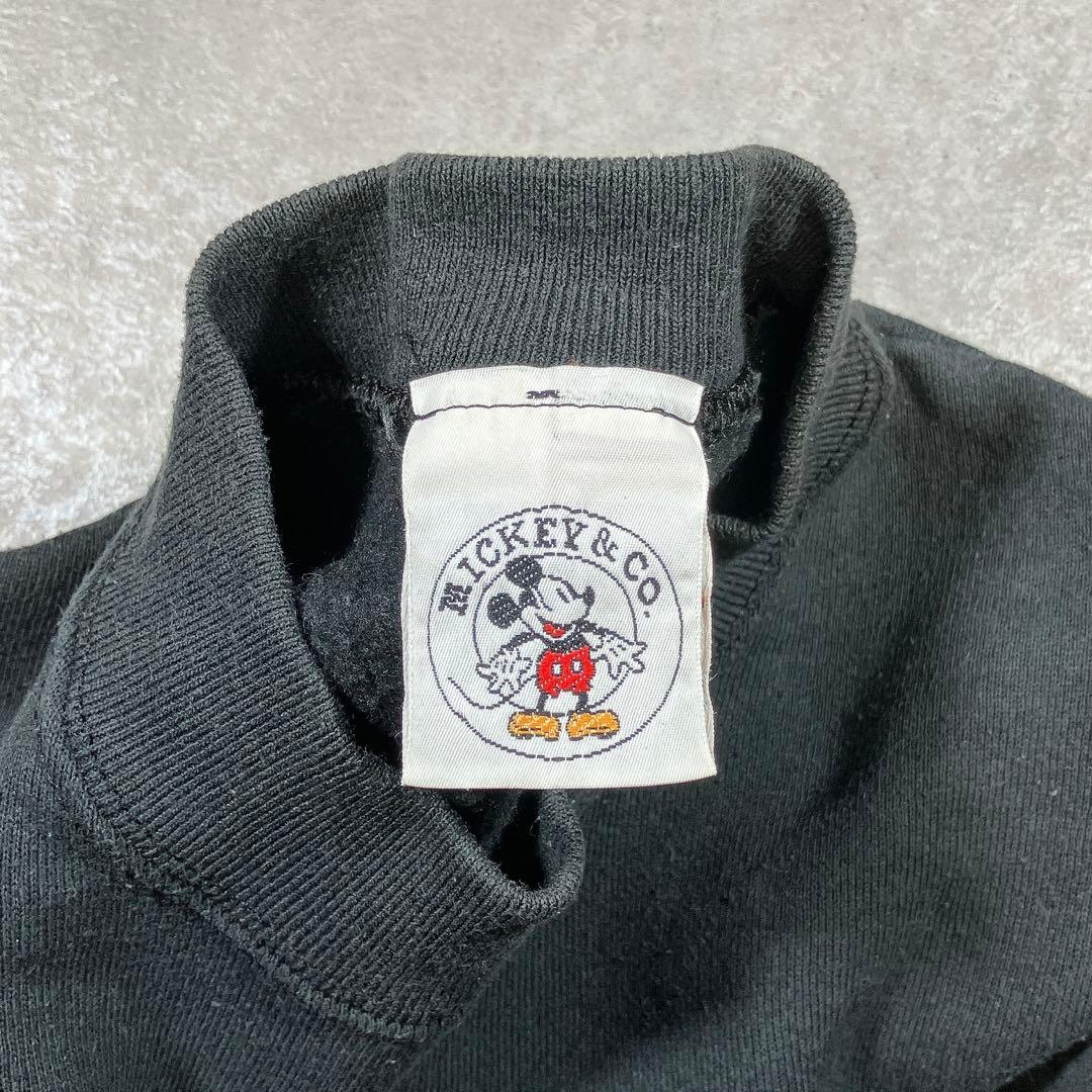 90s USA製 Disney 逆さミッキー スウェット 黒 ヴィンテージ
