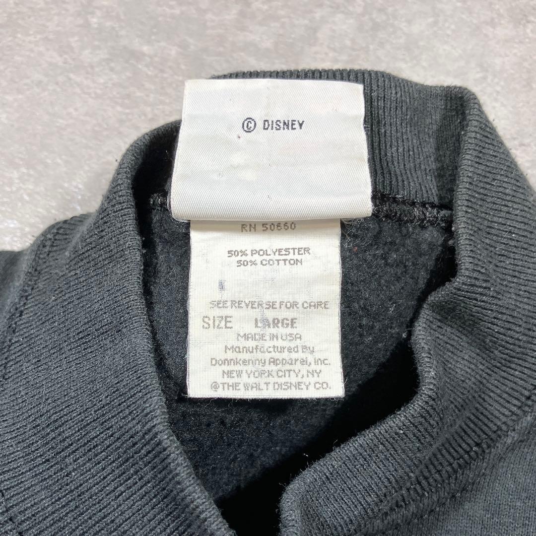 90s USA製 Disney 逆さミッキー スウェット 黒 ヴィンテージ