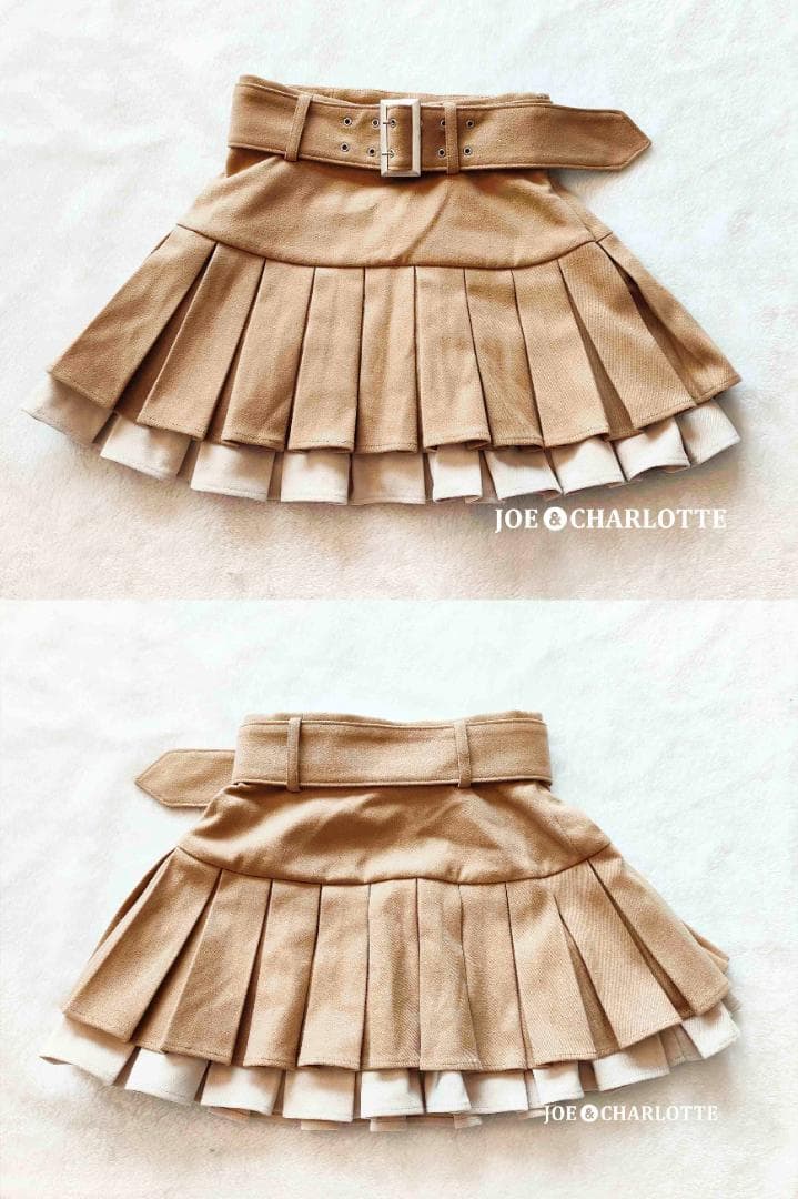 ダーリッチ darich ダブルプリーツミニスカート BEG ベージュ S - メルカリ