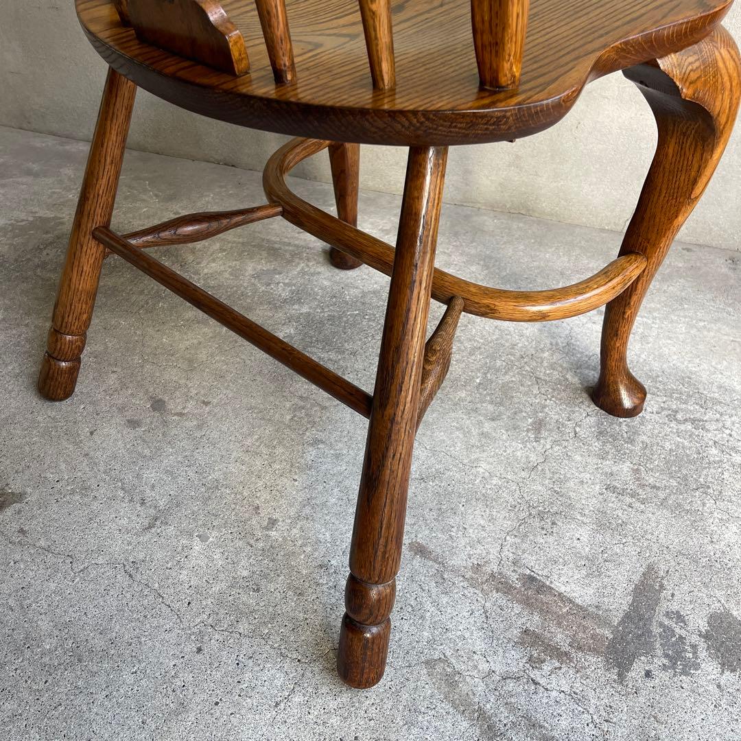 オールドヴィンテージ　オークウィンザーチェア　カントリー　猫脚