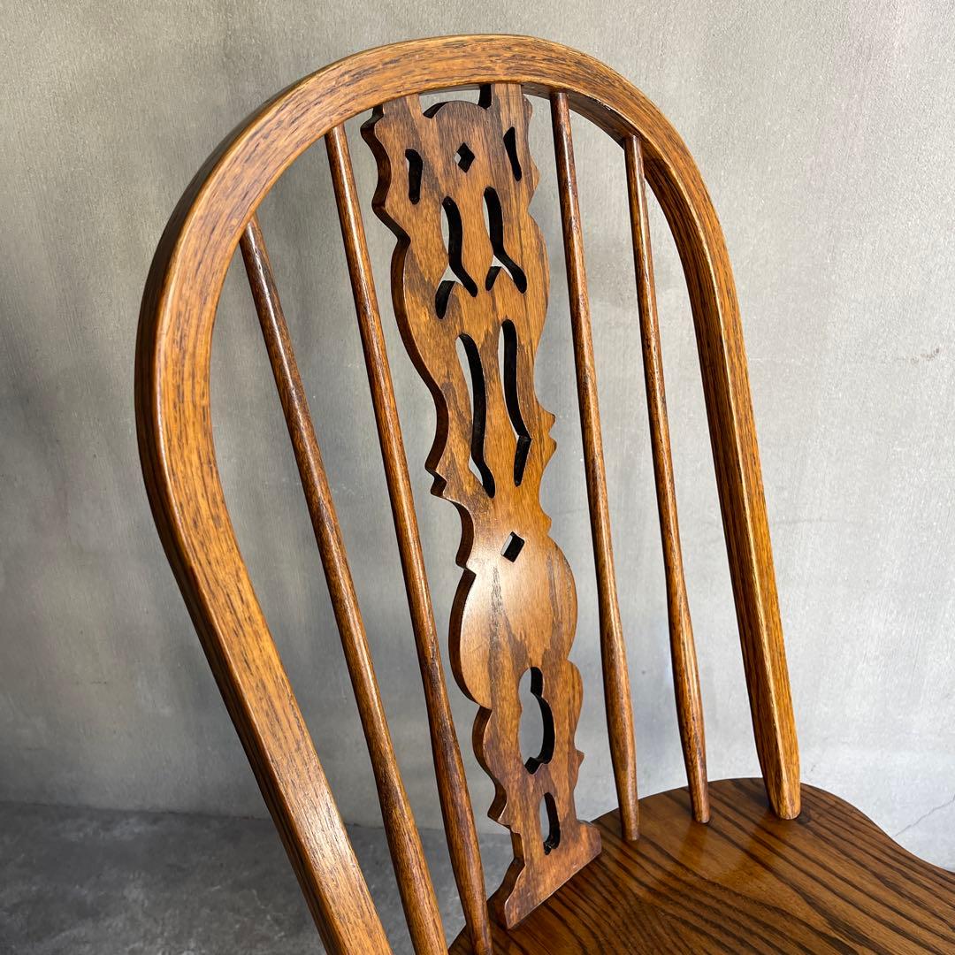 オールドヴィンテージ　オークウィンザーチェア　カントリー　猫脚