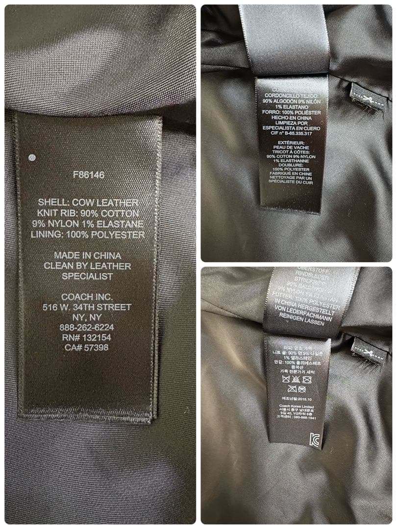 【希少】COACH レザージャケット スタジャン オールレザー 黒タグ M