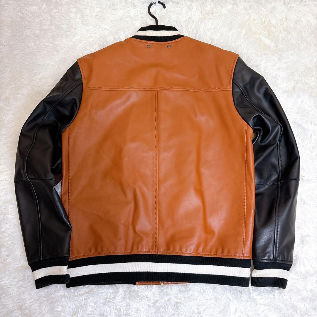 【希少】COACH レザージャケット スタジャン オールレザー 黒タグ M
