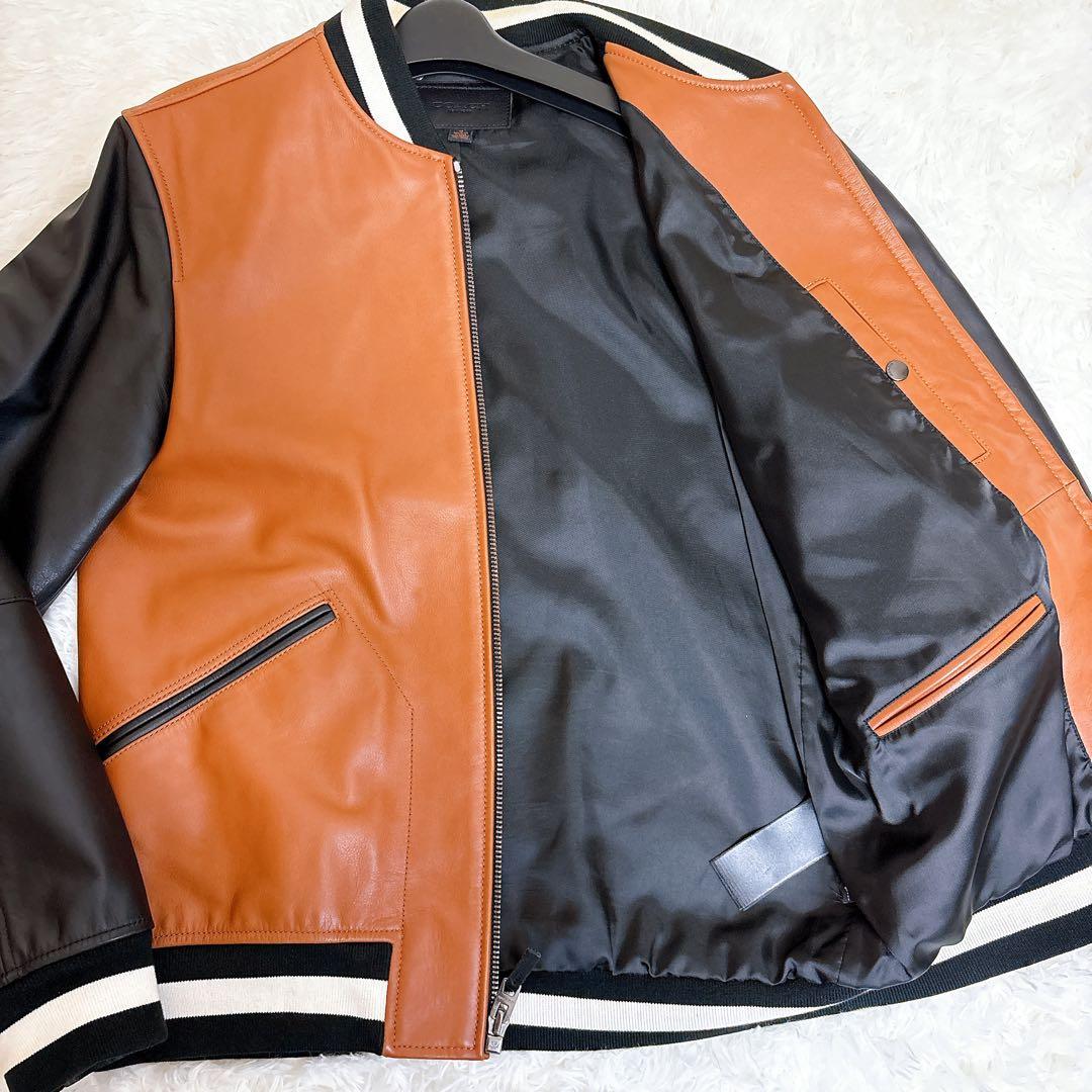 【希少】COACH レザージャケット スタジャン オールレザー 黒タグ M
