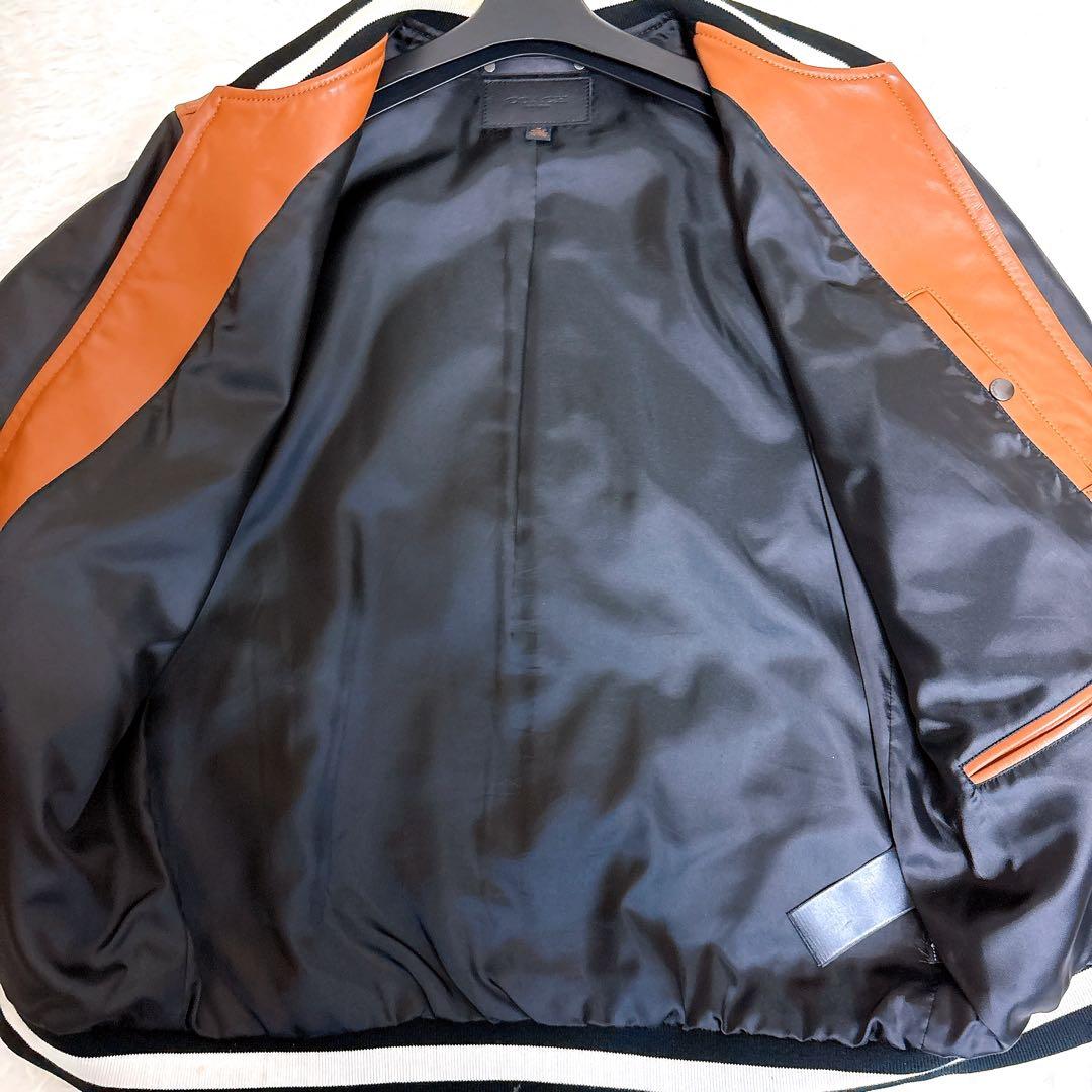 【希少】COACH レザージャケット スタジャン オールレザー 黒タグ M