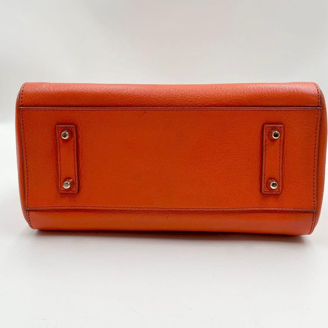 極美品　アニヤハインドマーチ　2way ハンドバッグ　レザー　タッセル　オレンジ