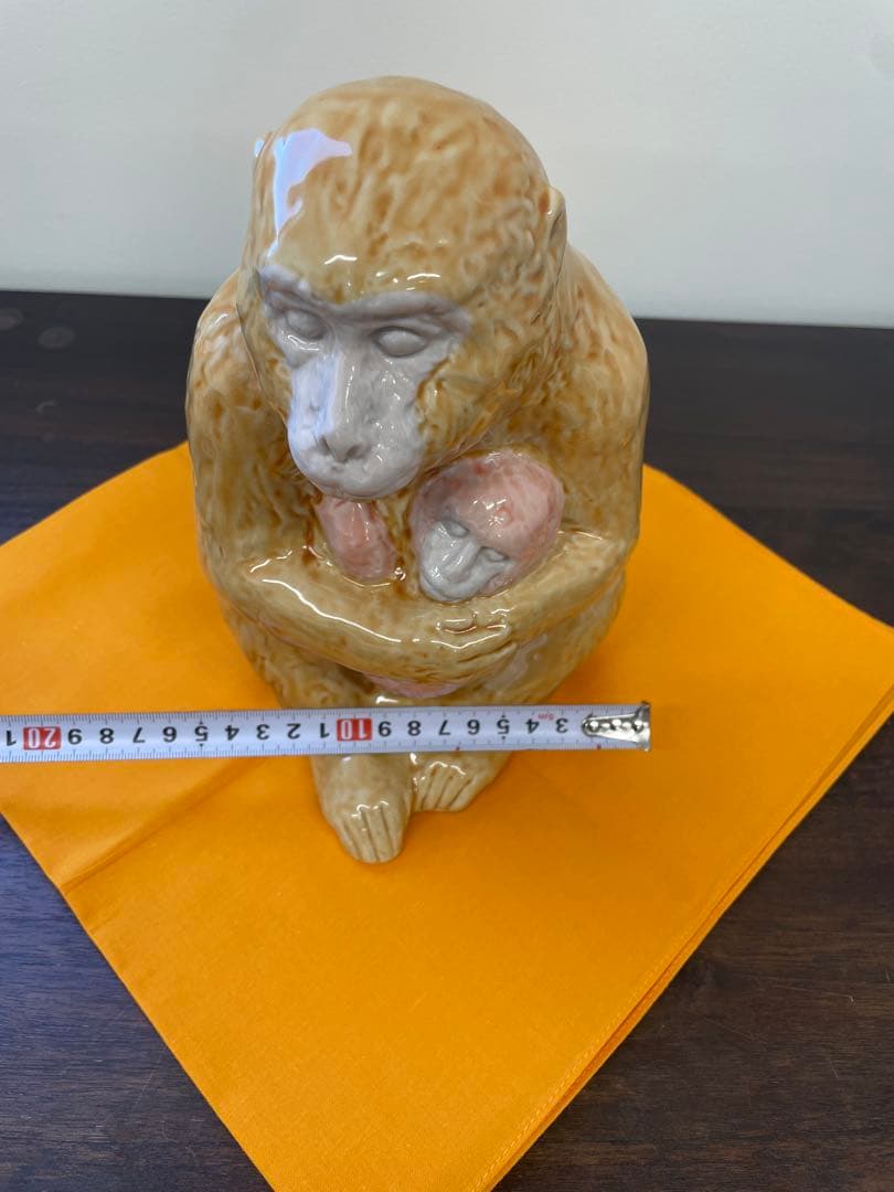 人間国宝 三代 徳田八十吉 作 干支 置物 猿 共箱 栞付き 美